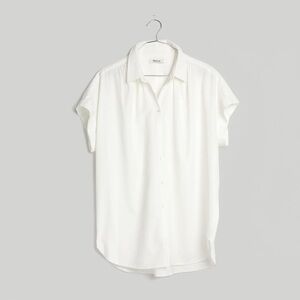 Madewell Central Short Sleeve Shirt in Pure White